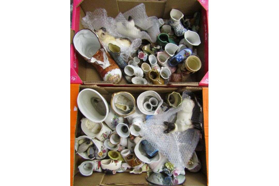 Collection of ceramic boots & 3 Beswick Siamese cats (some damage) - Image 3 of 12