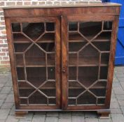 Georgian Chippendale style display cabinet on later ogee bracket feet (crack to glass)  approx. L