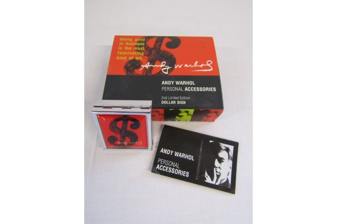 Collection of Andy Warhol personal accessories to include 3 sets of cufflinks and tiepins and a - Image 3 of 5