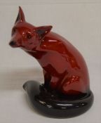 Large Royal Doulton Flambé fox Ht 24cm