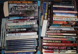 2 boxes of books on military history including famous battles / World War One
