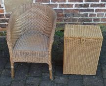 Lloyd Loom chair & linen basket