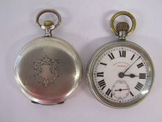 2 silver and steel pocket watches Moses & Co Hong Kong - West End Watch Co, Index pocket watch