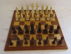 Chess set with resin policemen and Sherlock Holmes figure pieces