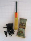 Signed cricket bat with signatures from Yorkshire & Lancashire County Cricket Clubs, a pair of