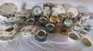 Selection of crockery to include Czechoslovakian Victoria pottery,  Royal Doulton etc