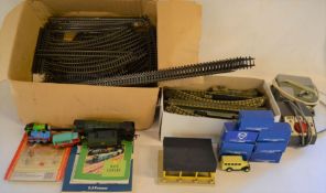 Quantity of Hornby railway track & accessories, Corgi diecast cars etc