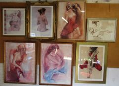 Collection of 7 pictures all of Ladies in different poses