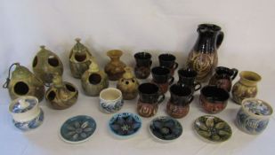 Alvingham pottery coffee service, hanging planters or tea-light holders and other items