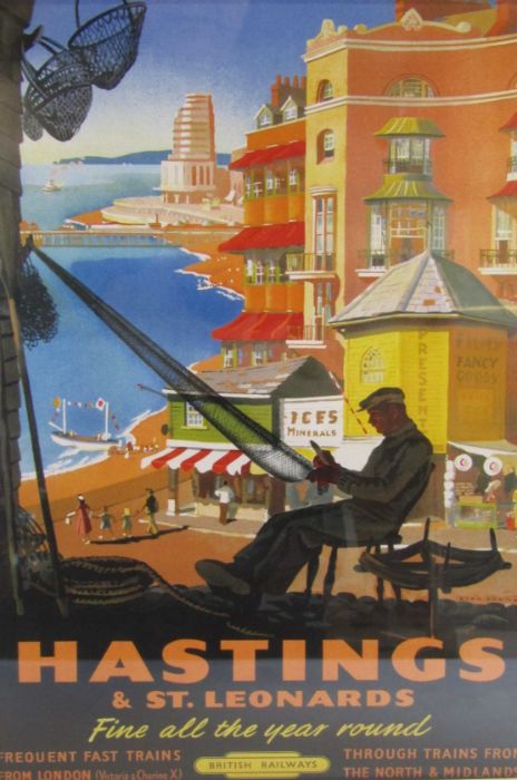 2 framed British Railway prints, Skegness and Hastings approx. 33cm x 45cm (includes frame) - Image 3 of 3