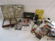 Collection of fly fishing fly making equipment, to include furs and feather a collection of made