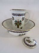 Victoriana wash jug and bowl (crack to bowl)