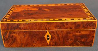 Victorian burr wood jewellery box
