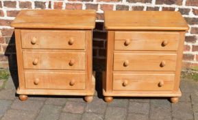 2 pine bedside cabinets L60cm D37cm Ht63cm & a pine headboard
