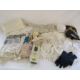 Collection of linen to include a Hindu deity design, net, doilies, ladies gloves, handkerchiefs etc - Image 1 of 5