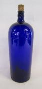 Large blue Bristol glass bottle approx. 38cm tall
