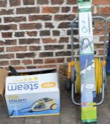 Vax steam cleaner, roof gutter cleaner & a hose pipe