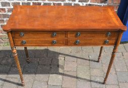 Reproduction Georgian side table in burr walnut L97cm D 42cm Ht 77cm