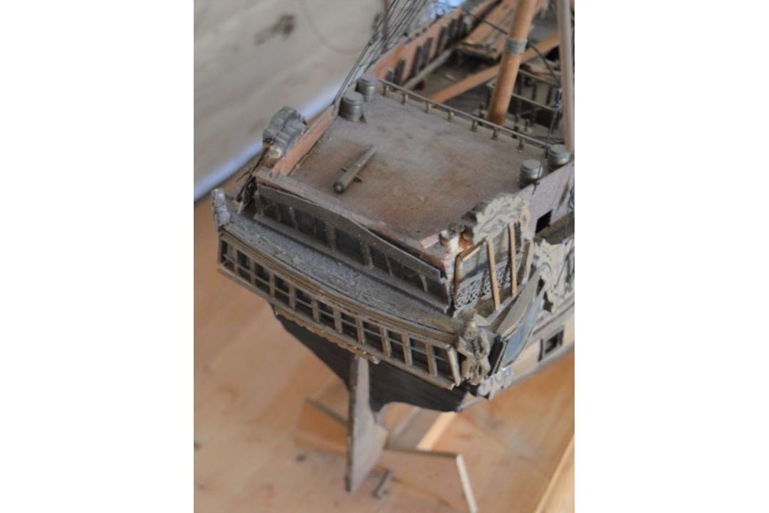 Model of a galleon for restoration L81cm - Image 3 of 5