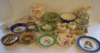 2 large toilet jugs, Spode bowl & 2 plates, various 19th & 20th century ceramics (2 boxes)