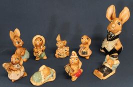 Selection of Pendelfin rabbits