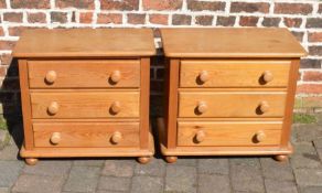 2 pine bedside cabinets L69cm D37cm Ht62cm