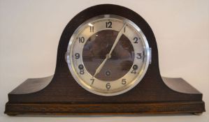 F.H.S Napoleon hat mantel clock double chimes L 42 H 23cm