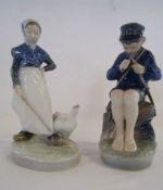 Royal Copenhagen 'Shepherd boy cutting a stick' 905 approx. 19cm high and Royal Copenhagen 'Little