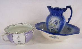 Louvain chamber pot and The Reme collection wash bowl and jug (jug is cracked)