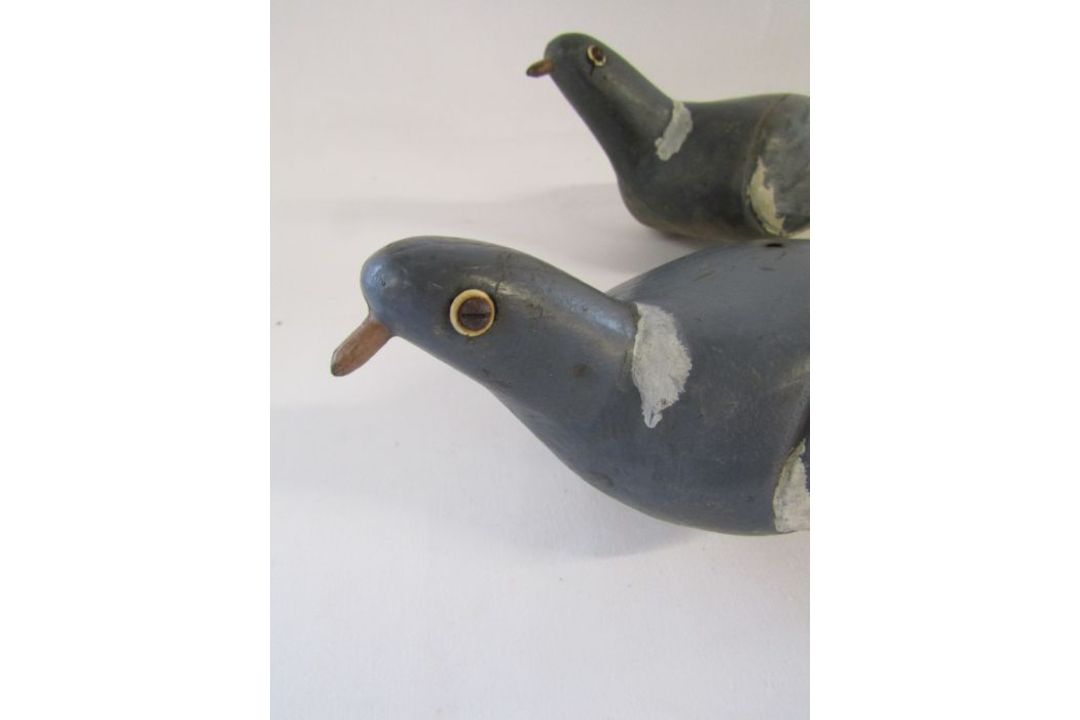 Hand made wooden pigeon decoys and A.E.B Johnson book Shooting Wood Pigeon - Image 2 of 8