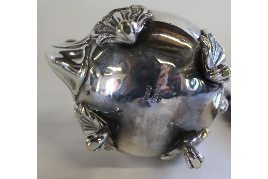 Christofle of France silver plated coffee pot with floral knop and ebony handle 19.5cm, plated - Image 2 of 2