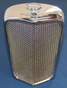 A Ruddspeed chromium plated spirit decanter or flask modelled as a classic vintage Jaguar car