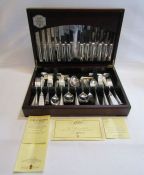 Cased George Butler of Sheffield Cavendish Collection 124 piece cutlery set (appears complete) in