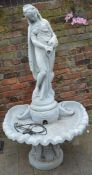 Venus cast concrete water fountain Ht 170cm W 89cm