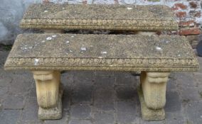 Pair of concrete garden benches L 112cm