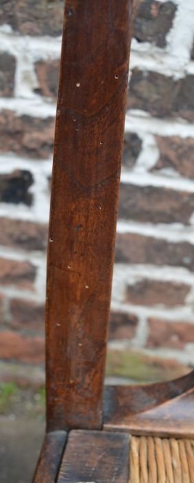 4 reproduction Georgian chairs in ash 2 with rush seats (2 without seats, one with signs of - Image 2 of 2