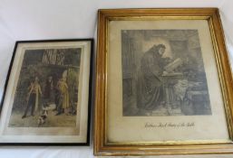 Large 19th century pencil drawing 