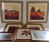 A selection of prints including Louth and Steve Thoms and a farming photograph