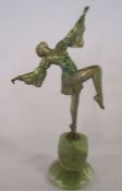 An Angerle cold painted bronze figurine of a ballerina on a marble base approx. 23cm tall