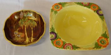 Carlton Ware bowl & a Carlton Ware Rouge Royale dish (chip to rim)