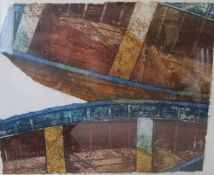 Framed limited edition mixed media panel signed in pencil by the artist Jean Davey Winter 72.5cm x