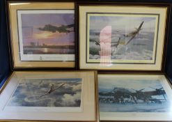 4 large limited edition signed aviation prints: 