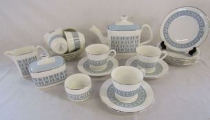 Royal Doulton 'Counterpoint' tea set - one cup with crazing crack to inner base