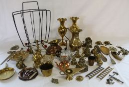 Various items of copper & brass & an Atom magazine rack