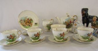 Royal Winton Hounds and Horses tea set, Rottweiler figure, Goebel figures etc