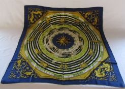 Hermes 'Dies Et Hore' silk scarf