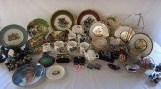 Large collection of items including collectors plates Royal Doulton 'The Blacksmith' 'The Grocer'