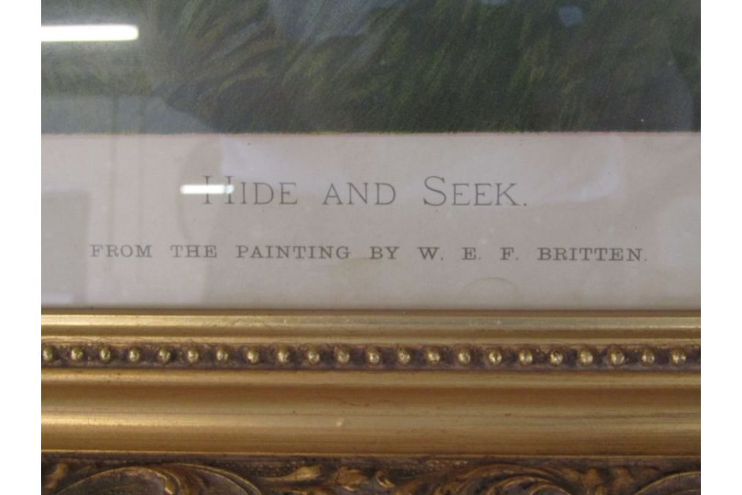 Presented with "Yule Tide" 1894 -  'Hide & Seek' print from the painting by W.E.F Britten by Cassell - Image 4 of 6