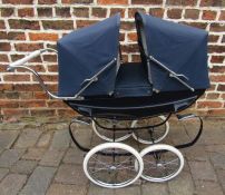 Vintage child's Silvercross twin dolls pram