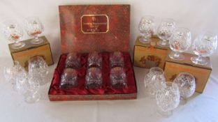 Royal Doulton Crystal by Webb Corbett brandy glasses and Doulton International crystal glasses